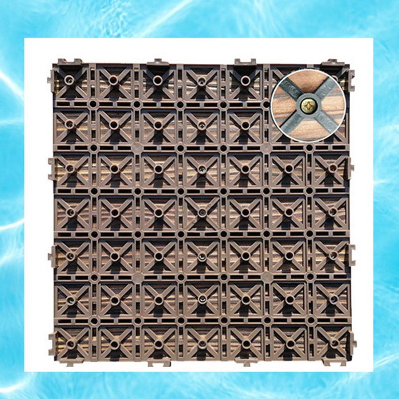 BowLift | Yellow 6-Slat Square Wood Floor Tiles Click System Floor Tiles