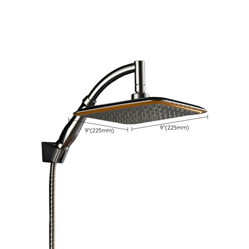 BowLift | Modern Square Showerhead Combo Chrome Rainfall Showerhead
