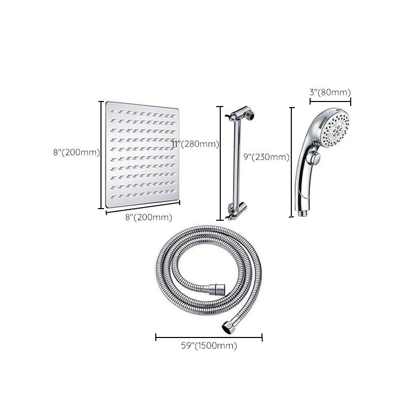 BowLift | Stainless Steel 8 Inch Shower Set 5 Sprays Handheld Showerhead Shower Arm