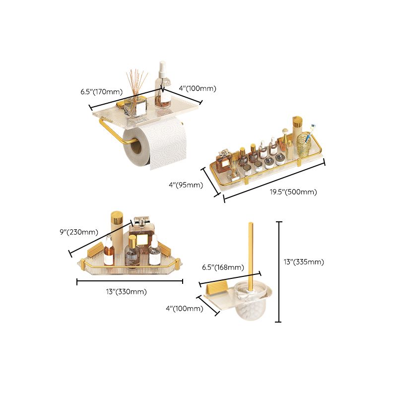 BowLift | Modern 7-piece Bathroom Accessory Set Metal Bathroom Set in Gold