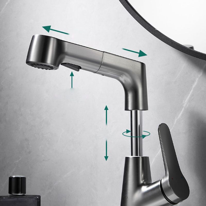 BowLift | 1-Handle Brushed Nickel Widespread Faucet Single Hole Bathroom Vessel Faucet with Brass