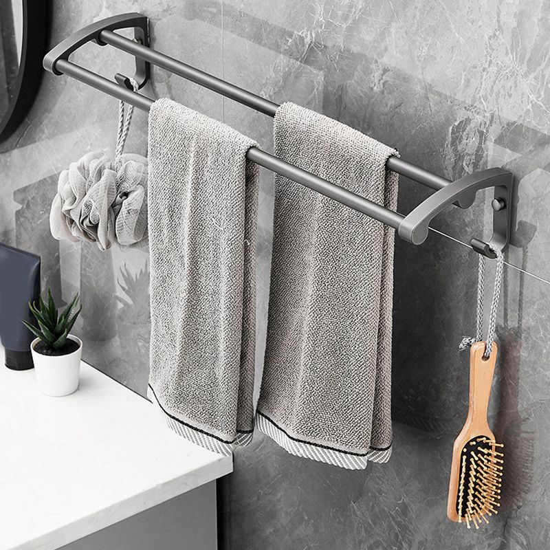 BowLift | Gray 6/7-piece modern bathroom accessory set bathroom shelf/bath towel hooks/towel bar included