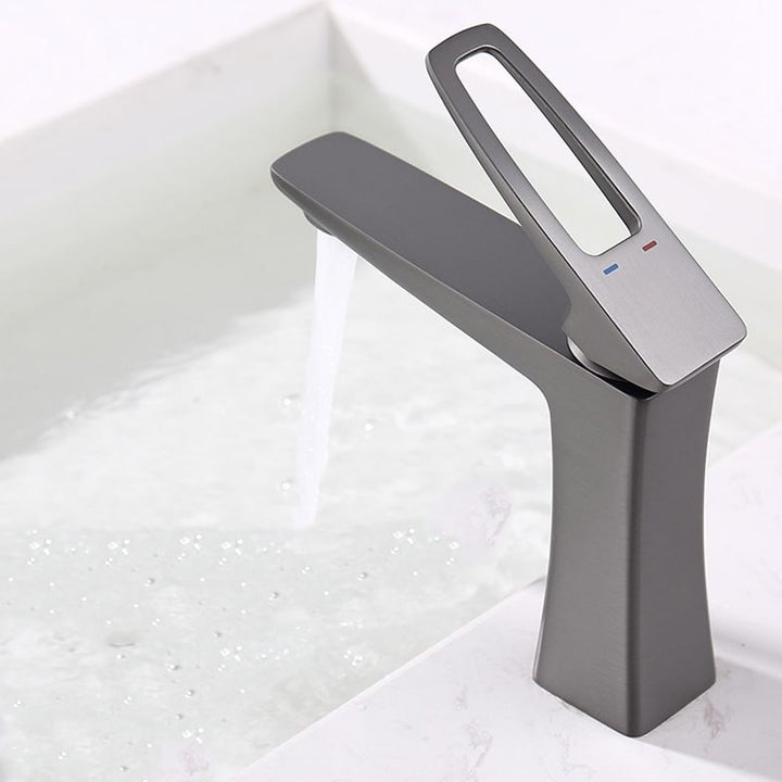 BowLift | Glam Vessel Sink Faucet Brass Lever Handles with Drain Assembly Sink Mixer