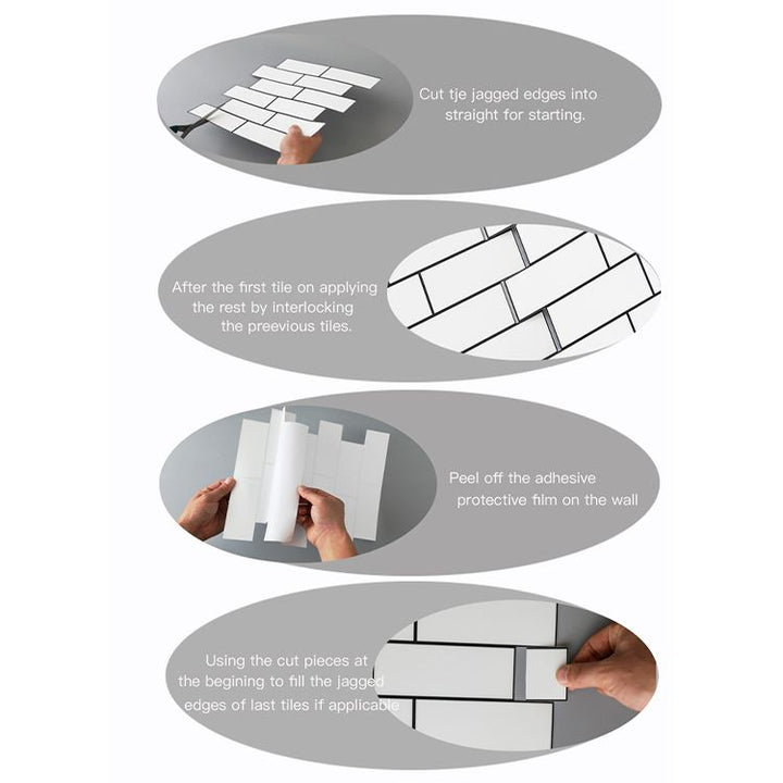 BowLift | Plastic Peel & Stick Subway Tiles Contemporary Waterproof Peel & Stick Subway Tiles