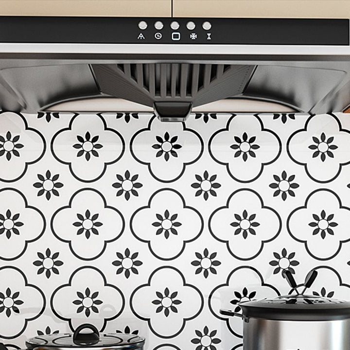 BowLift | Modern Peel & Stick Field Tiles Plastic Rectangular Grid 5-Pack Wallpaper for the Kitchen