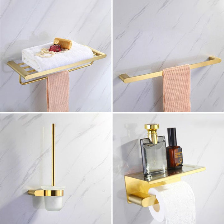 BowLift | Modern Bathroom Hardware Set Gold Towel Bar Bath Hardware Set