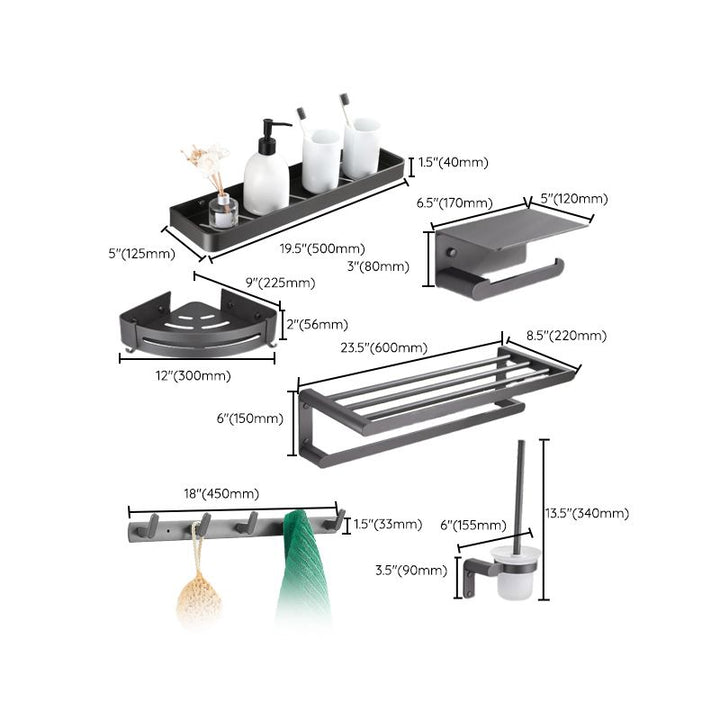 BowLift | Modern Gray Bathroom Accessory as Individual Piece or as Set Made of Metal