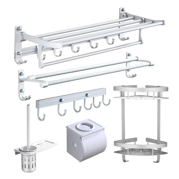 BowLift | Silver Contemporary Bathroom Hardware Set Stainless Steel Aluminum Bathroom Set
