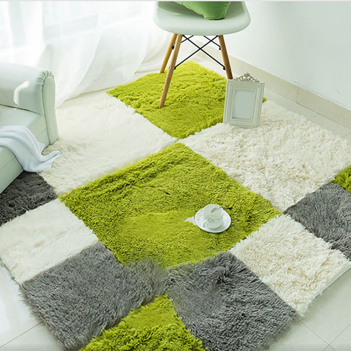 BowLift | Bedroom Carpet Tiles Solid Square Shag Stain Resistant Carpet Tiles