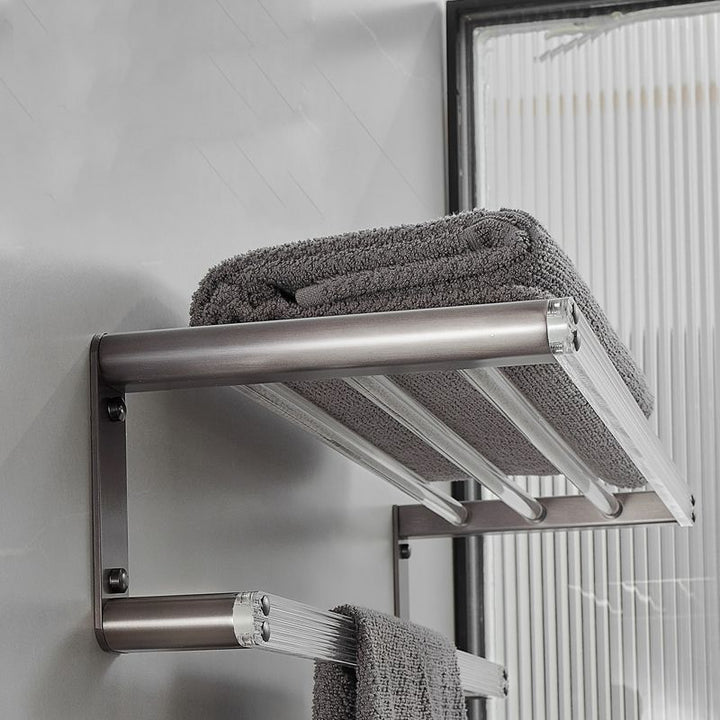 BowLift | Modern Bathroom Set Gray Towel Rack Bathroom Shelf Bathroom Accessories Set