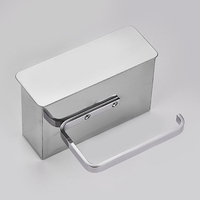 BowLift | 2-piece Stainless Steel Classic Bathroom Accessory Set Black & Chrome Paper Holder