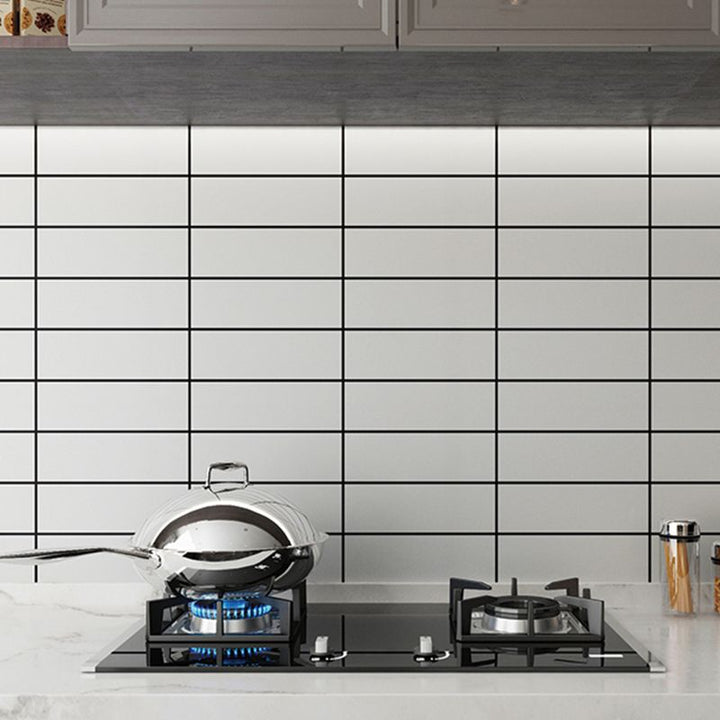 BowLift | Modern Peel & Stick Field Tiles Plastic Rectangular Grid 5-Pack Wallpaper for the Kitchen
