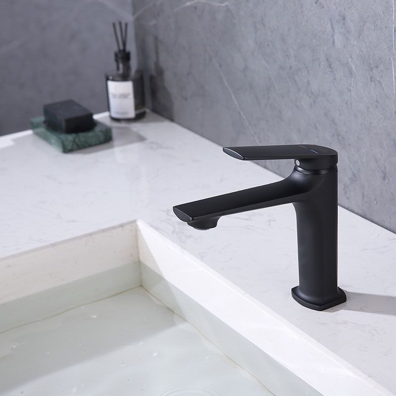 BowLift | Modern faucet brass lever handles low arc sink bathroom faucet