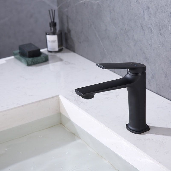 BowLift | Modern faucet brass lever handles low arc sink bathroom faucet