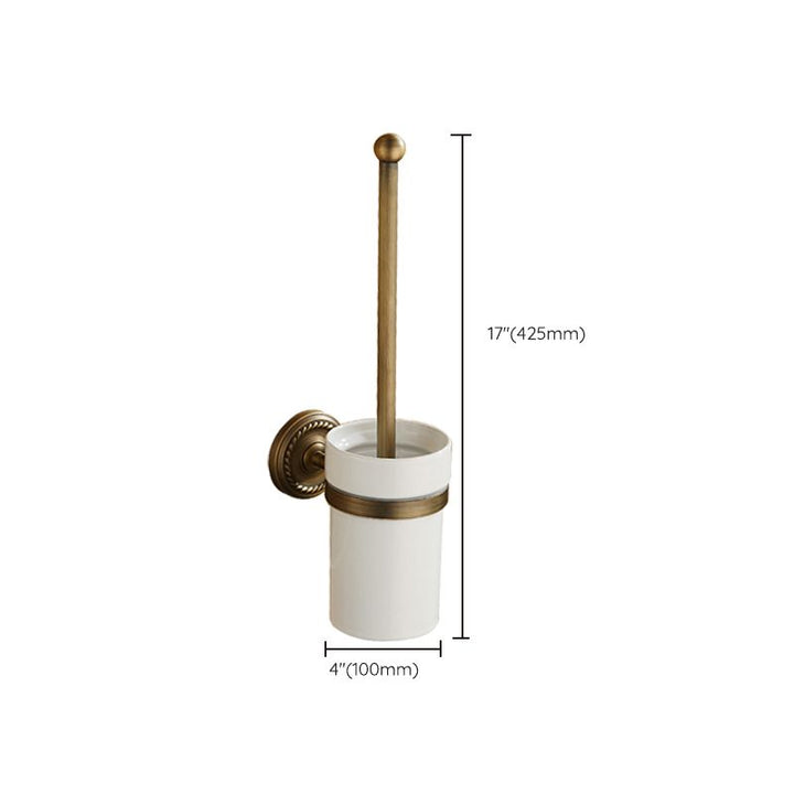 BowLift | Worn Brass Traditional Bathroom Set with Bath Shelf/Paper Holder & Towel Bar