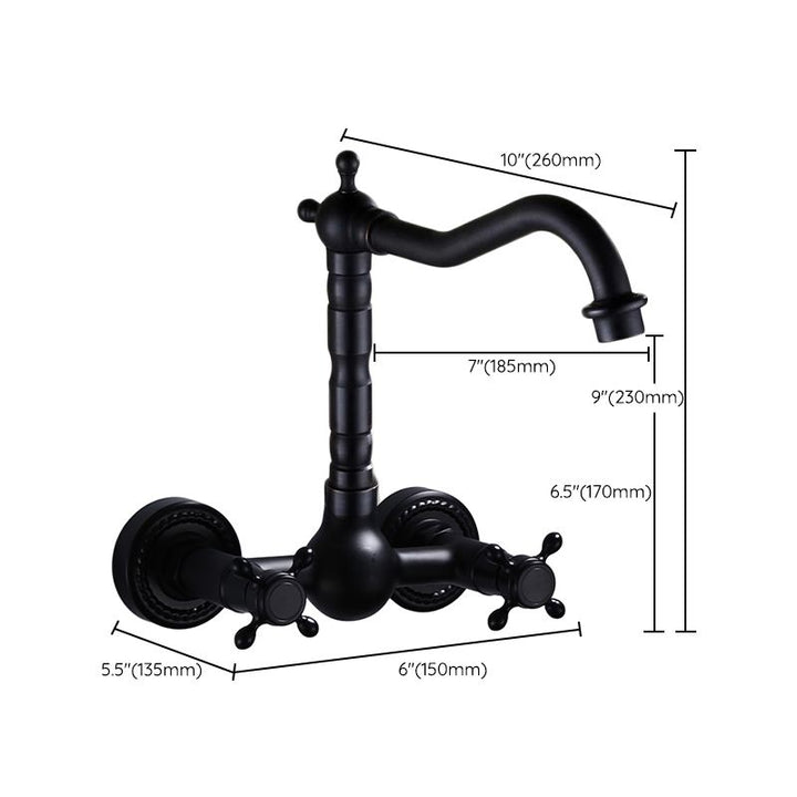 BowLift | Traditional Wall Mounted Metal Bathtub Filler Low Arc Waterfall Bathroom Faucet
