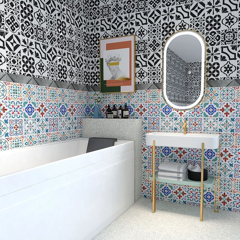 BowLift | Square Print Plastic Peel & Stick Tile Field Tile for Backsplash Wall