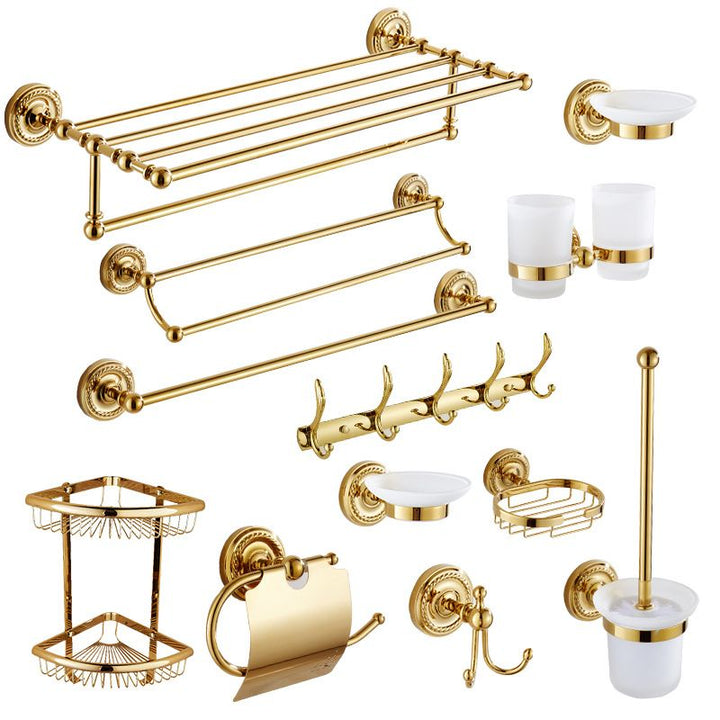BowLift | Traditional Golden Bath Accessory Set Copper Bathroom Accessory Kit