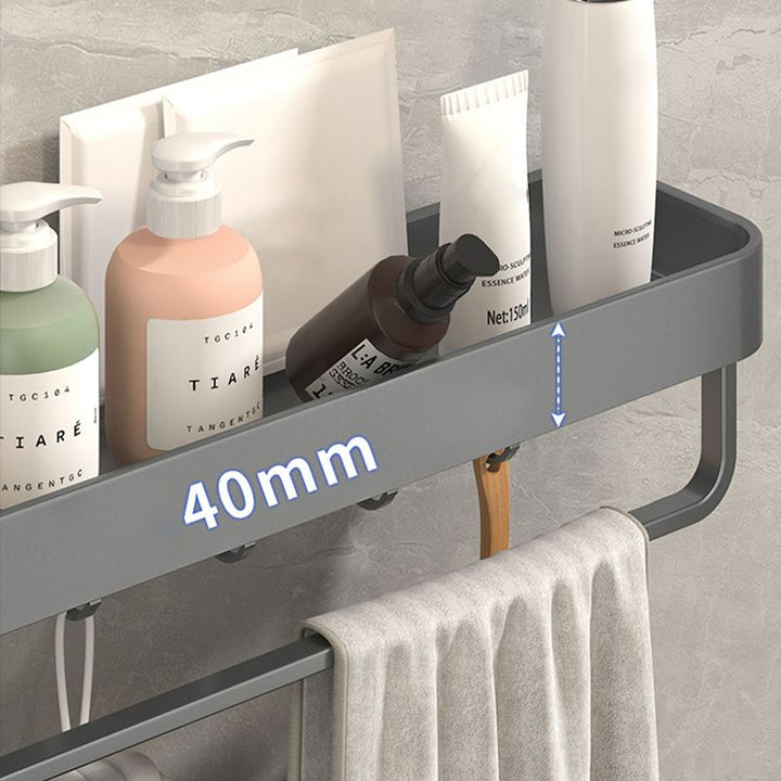 BowLift | Modern Grey 2-piece Bathroom Accessory Set, Matt Grey, Bathroom Shelf