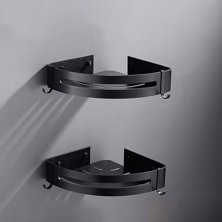 BowLift | Matt Black Modern Bathroom Accessories Set, Set of 3, Bathroom Shelf