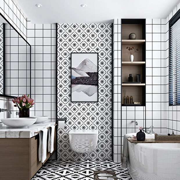 BowLift | PVC Rectangular 10 Pack 12" X 23" Peel & Stick Mosaic Tile Kitchen and Bathroom