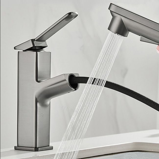 BowLift | Modern Brass Water Faucet Center Mount Bathroom Faucet with Water Hose