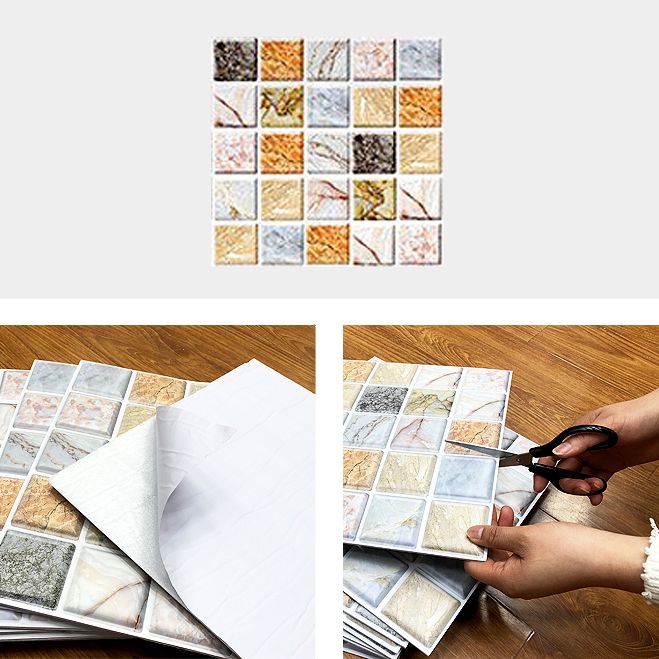 BowLift | Square Peel and Stick Tile Mosaic Waterproof PVC Peel & Stick Tile for Shower 5-Pack