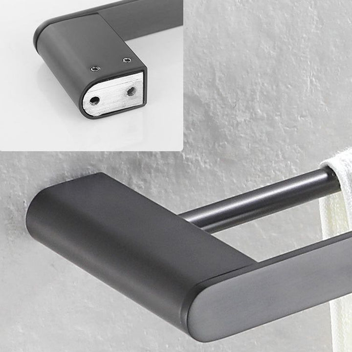 BowLift | 5-piece modern bathroom accessory set made of stainless steel with towel rail/robe hooks/toilet paper holder