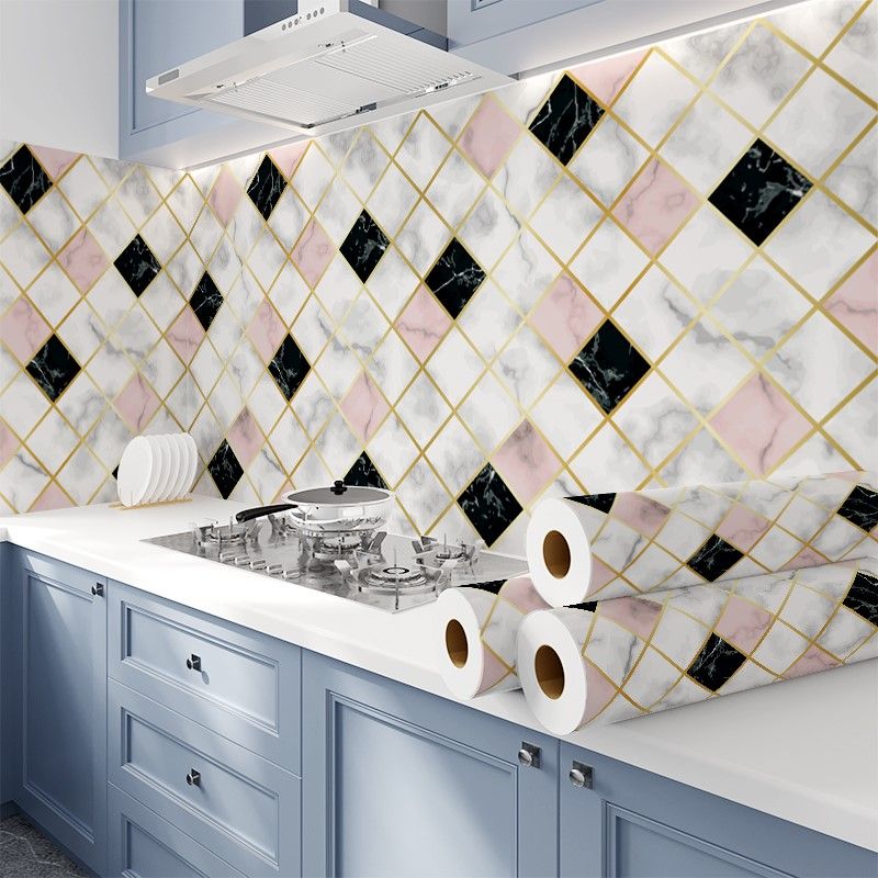 BowLift | Modern Peel & Stick Mosaic Tiles Plastic Grid Peel and Stick Back Wall for the Kitchen