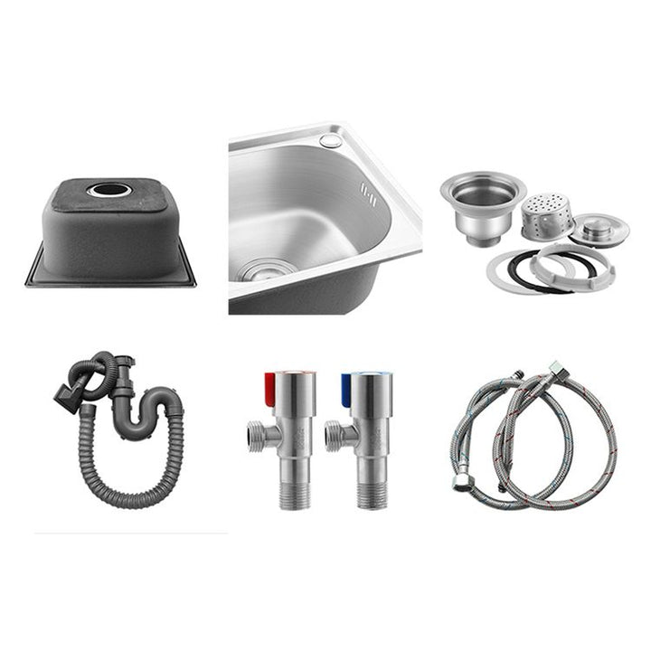 BowLift | Modern Bar Prep Mirror Stainless Steel with Faucet Workstation Rack