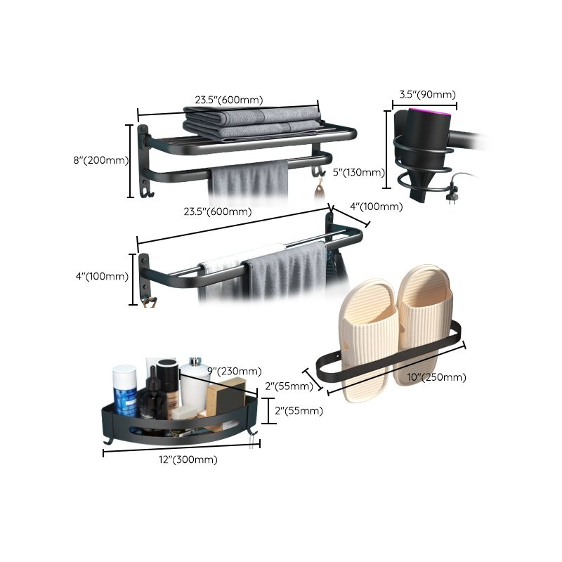 BowLift | Modern Bathroom Hardware Set Matte Black Metal Bathroom Accessories Kit