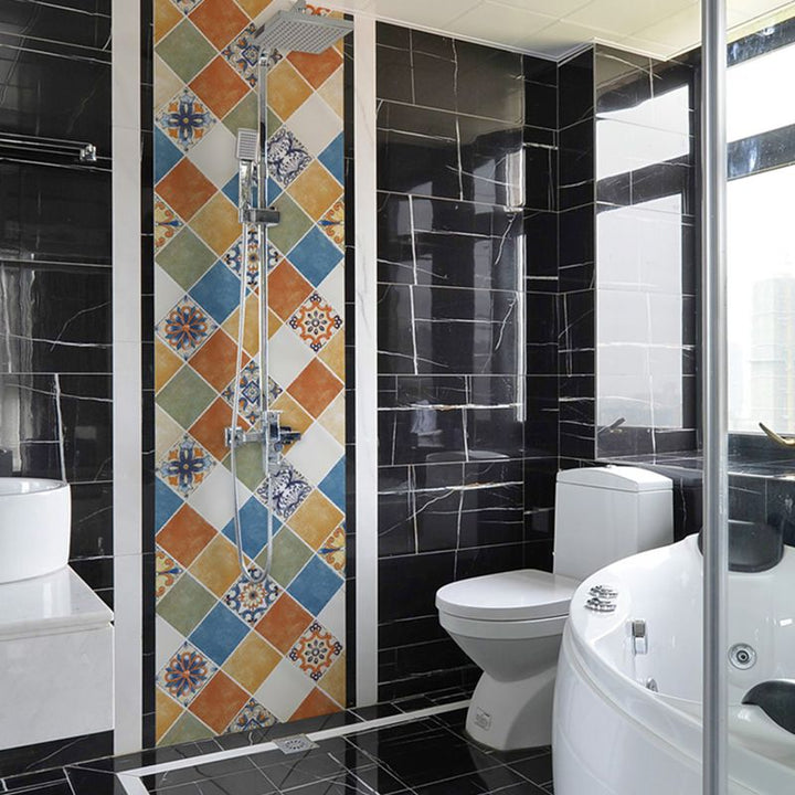 BowLift | Rectangular Wall Tile for Peeling and Applying Geometric Print Kitchen Wallpaper