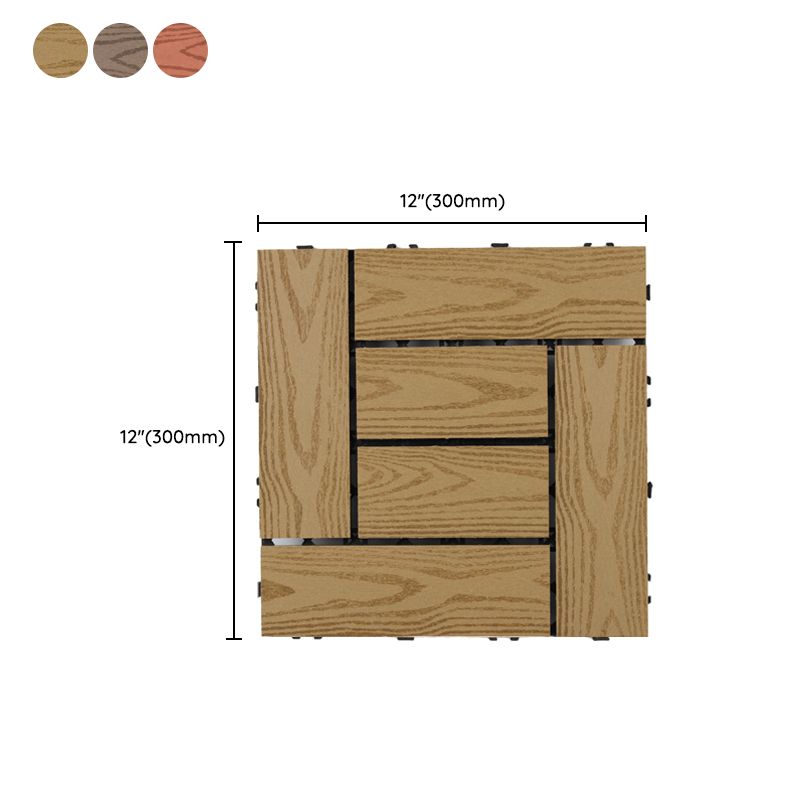BowLift | 30 cm x 30 cm Square PVC Terrace Tiles Snap Installation Outdoor Floor Tiles