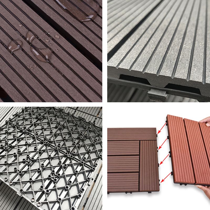 BowLift | 11 Pack 12" X 12" Square Deck/Patio Tiles Snap Fit for Outdoor Patio Tiles