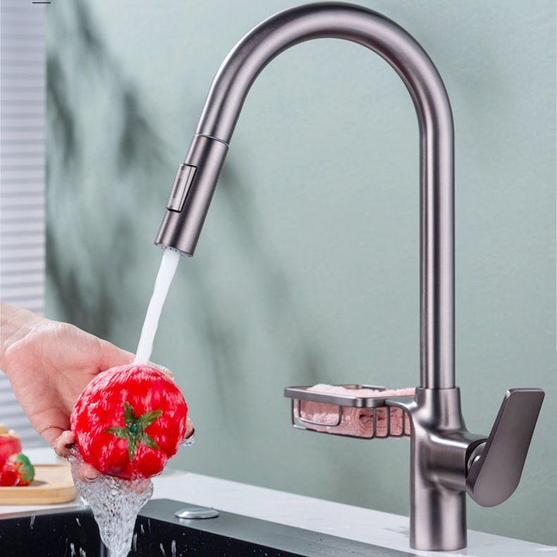 BowLift | Goose Neck Kitchen Sink Faucet Three-Way Flow with Pull-Down Spray Head