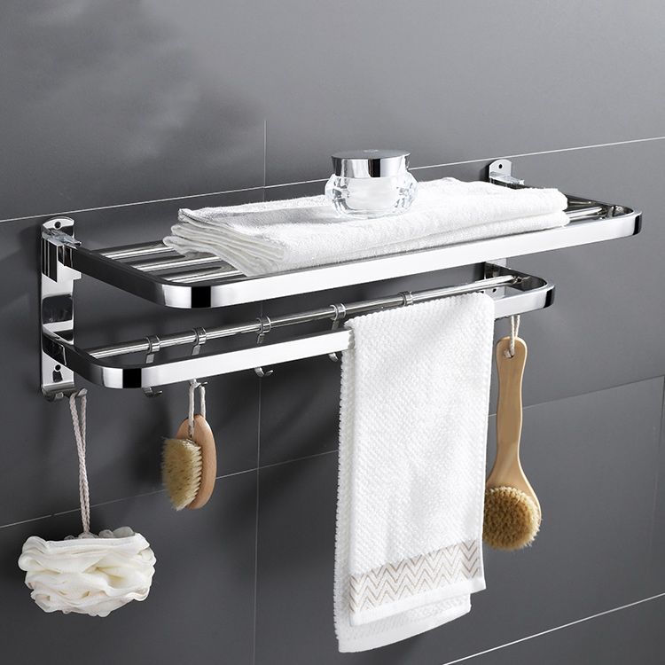 BowLift | Modern Bathroom Accessory Set Made of Chrome-Plated Stainless Steel with Bathrobe Hook/Towel Bar
