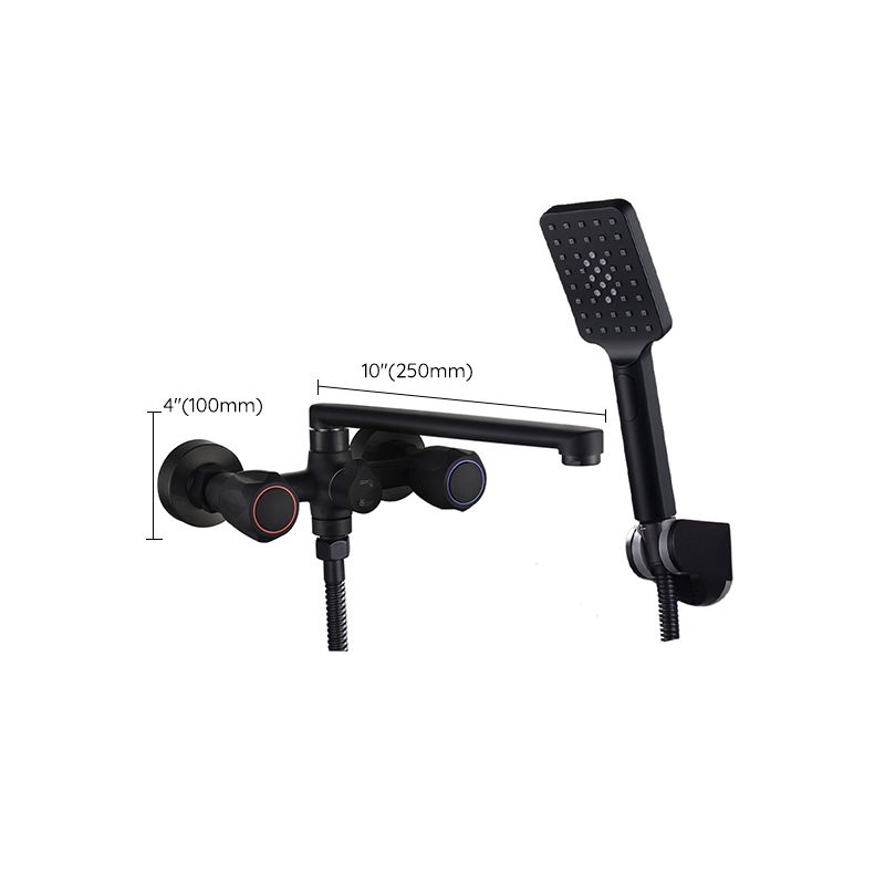 BowLift | Modern Bathtub Faucet Trim Black Wall Mounted Swivel Spout with Hand Shower