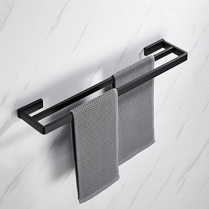 BowLift | Matte Black 5-piece modern bathroom accessory as individual piece or as set with towel bar