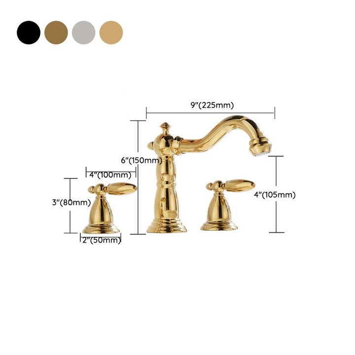 BowLift | European Style Widespread Sink Mixer Brass 2 Handle Bathroom Vessel Mixer with Hoses