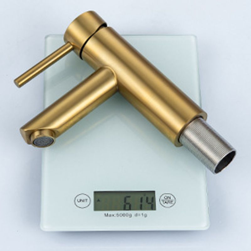 BowLift | 1-Handle Gold Nickel Wide-Running Faucet Single Hole Lever Sink Faucet with Drain