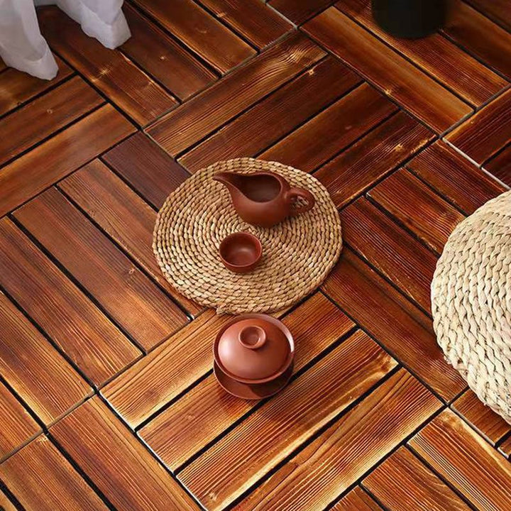 BowLift | 4-Slat Wood Floor Tiles Interlocking Installation Floor Tiles