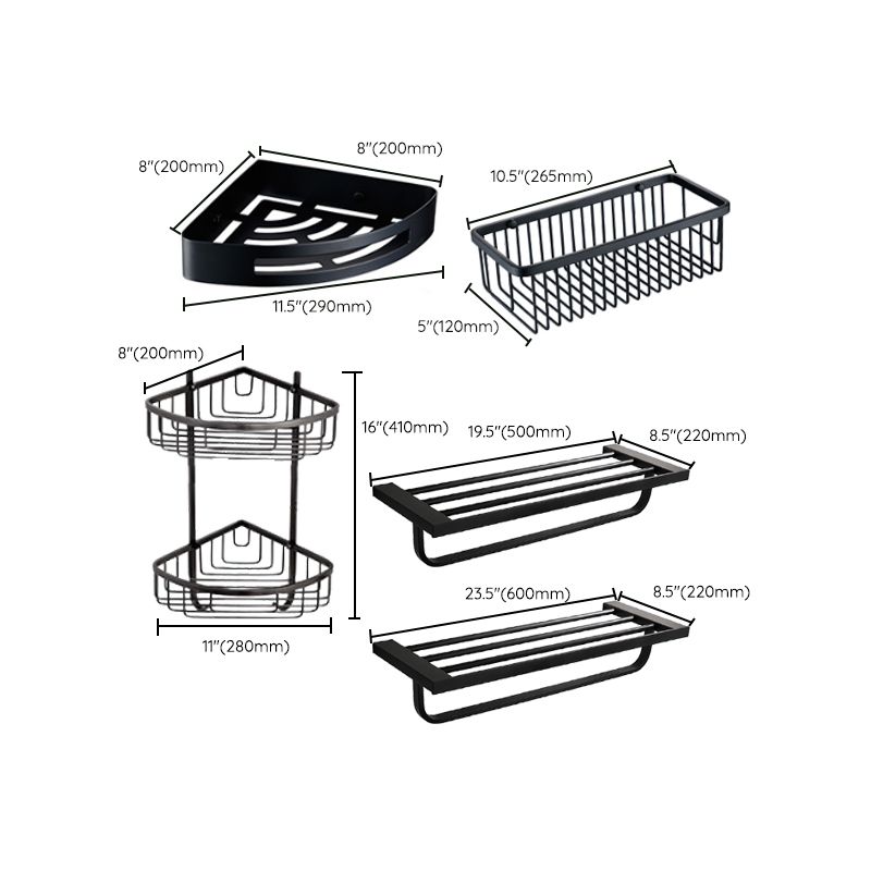 BowLift | Traditional Bathroom Accessories Hardware Set in Black Metal
