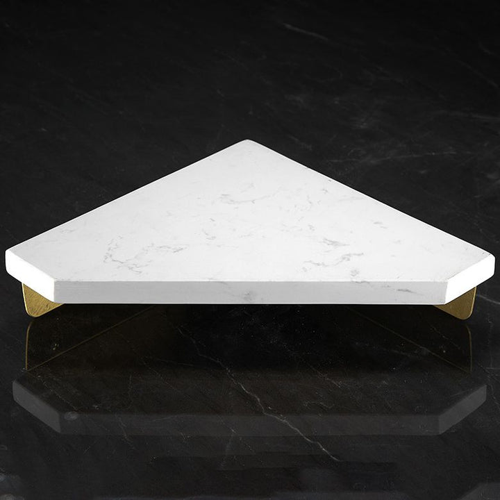 BowLift | Marble 2-piece Bathroom Accessory Set Brushed Metal Bathroom Shelf