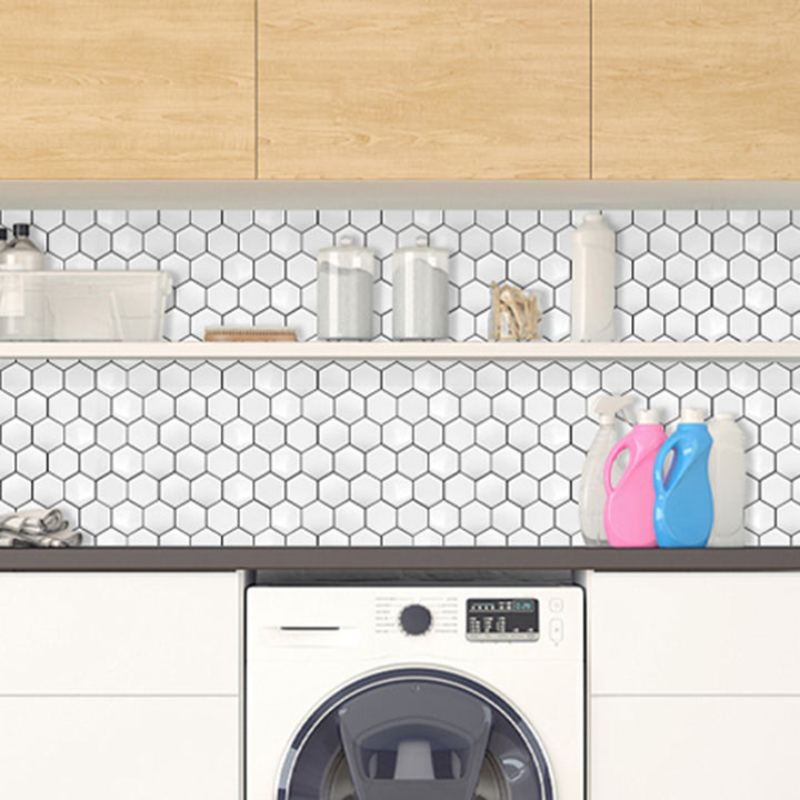 BowLift | Peel-and-Stick Tiles Hexagonal Waterproof PVC Peel & Stick Mosaic Tile for Shower
