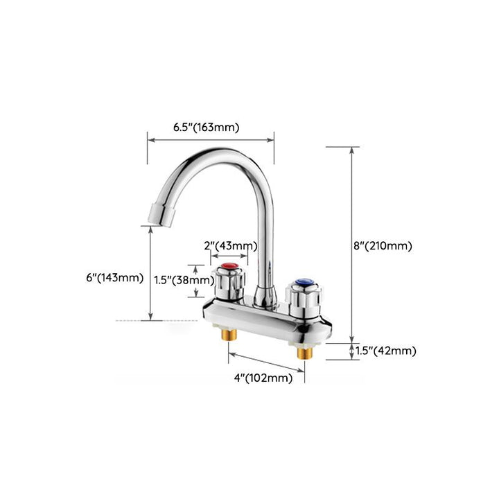 BowLift | Modern Center Set Mixer Tap Chrome 2 Knob Handles Swivel Spout Basin Mixer Tap