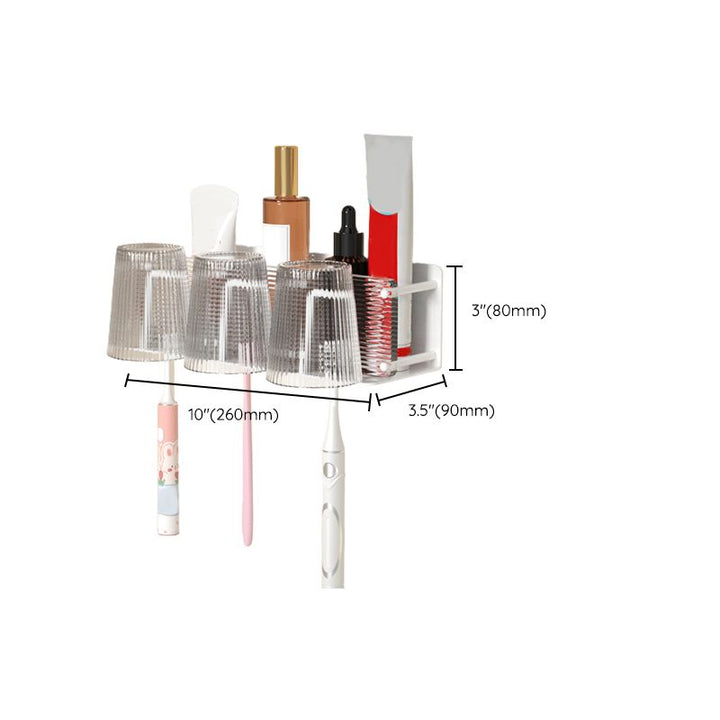 BowLift | White Bathroom Accessory Set Metal & Acrylic Bathroom Set with Bath Shelf/Towel Hook