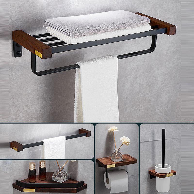 BowLift | Metal Bathroom Accessories Set Walnut Brown Bathroom Accessories Set