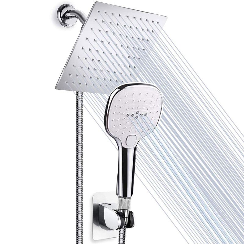 BowLift | Traditional Dual Showerhead Square Wall-Mounted Dual Shower