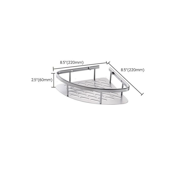 BowLift | 3-piece modern bathroom accessory set aluminum bathroom shelf in silver