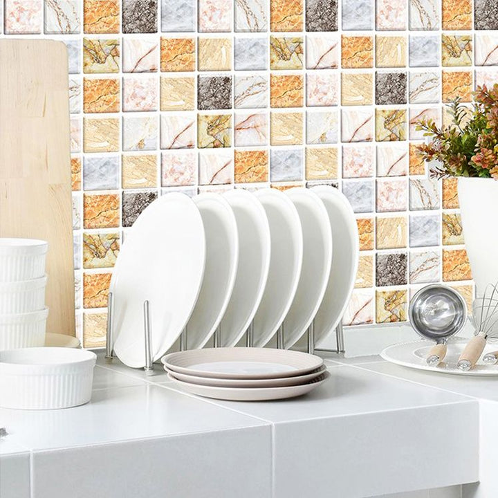 BowLift | Square Peel and Stick Tile Mosaic Waterproof PVC Peel & Stick Tile for Shower 5-Pack